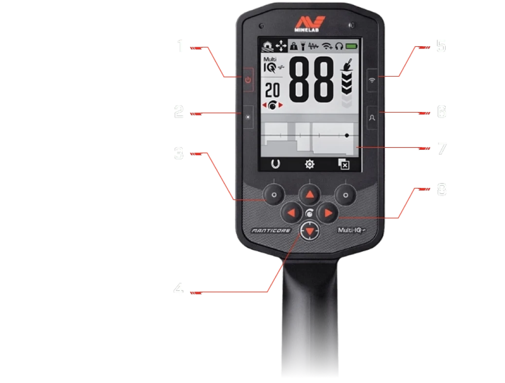 İzmir Minelab Manticore - Ekran arayüzü